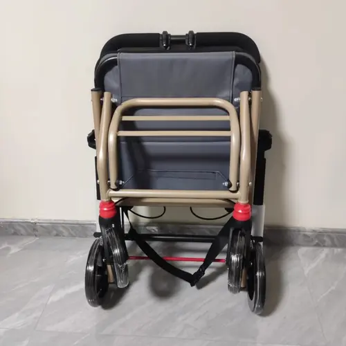 Ultralight Wheelchair Foldable Travel Chair Aluminum Mobility Aid Portable Transport Chair with Solid Tires for Airplane - Image 6