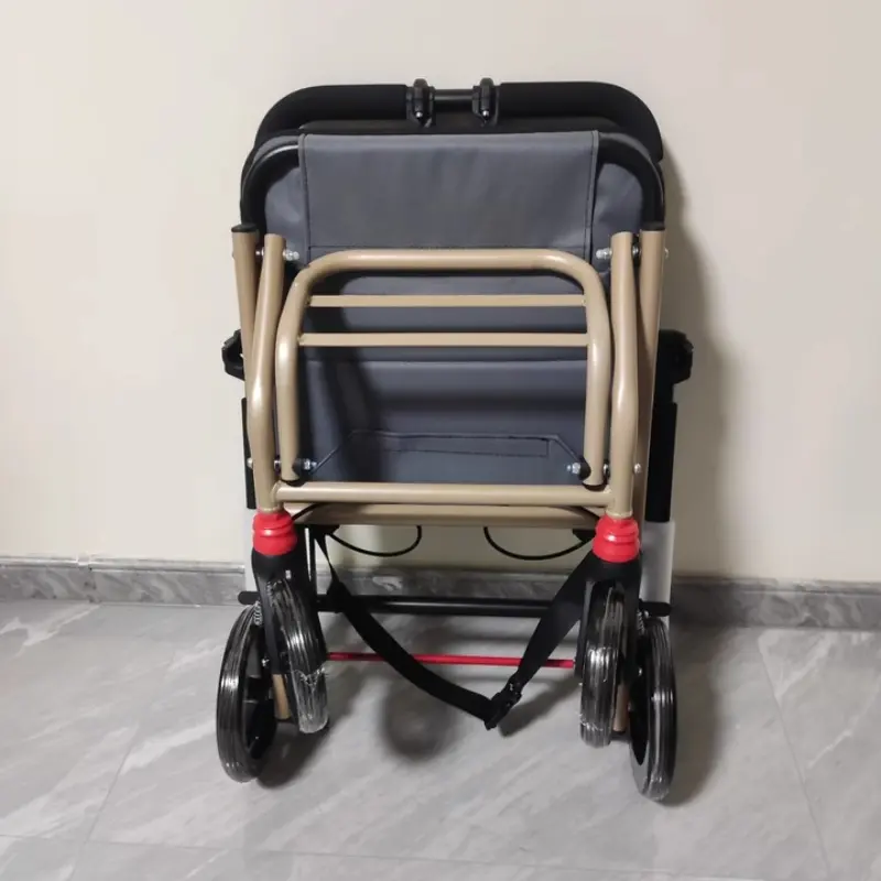 Ultralight Wheelchair Foldable Travel Chair Aluminum Mobility Aid Portable Transport Chair with Solid Tires for Airplane - Image 6