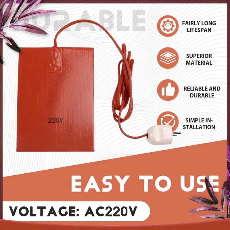 

Durable Car Engine Oil Pan Sump Tank Heater Pad 300W Silicone Heating Pad Engine Oil Tank Waterproof