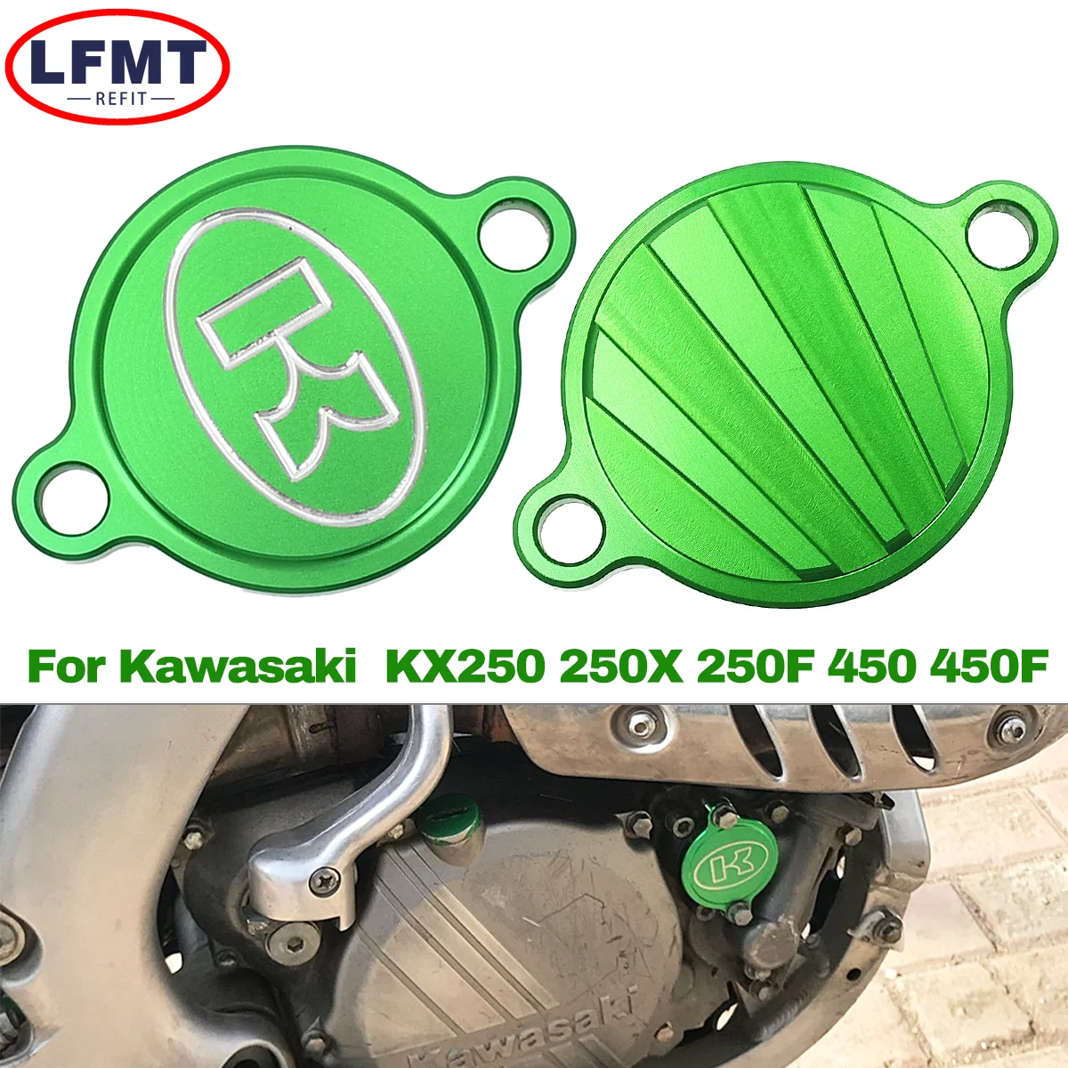 

Engine CNC Oil Fuel Filter Cover For KAWASAKI KX 250 450 250F 450F 250X KX250 KX450 KX250F KX450F KX250X Motorcycle Accessories