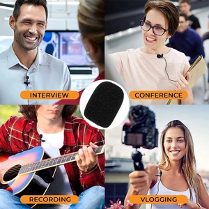 10/50 pcs mini microphone windshield sponge replacement headphone Microphone Foam cover protective lid for necklace head Microphone Meeting 11 Main Sales Microphone Foam - №12