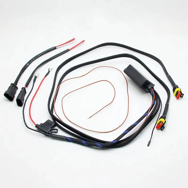 1set Motorcycles LED Spotlight Switch Fog Light Wiring Harness Relay Wire for Light with Flash Wireless Controller Switch