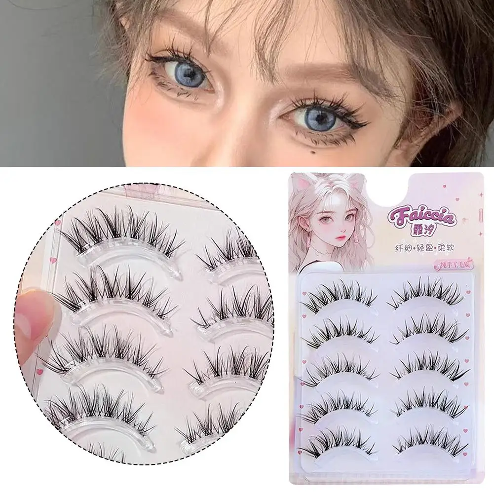 1pcs U-shaped Individual False Eyelashes Lash Extension Cosplay Eye Comic Noglue Lashes Natural Idol Lash Makeup Clusters X4G7