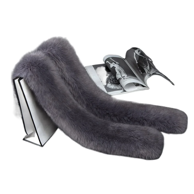 

Plus Size Winter Women's Warm Fur Scarf Imitation Fox Hair Type Mixed Color Fur Collar Shawl