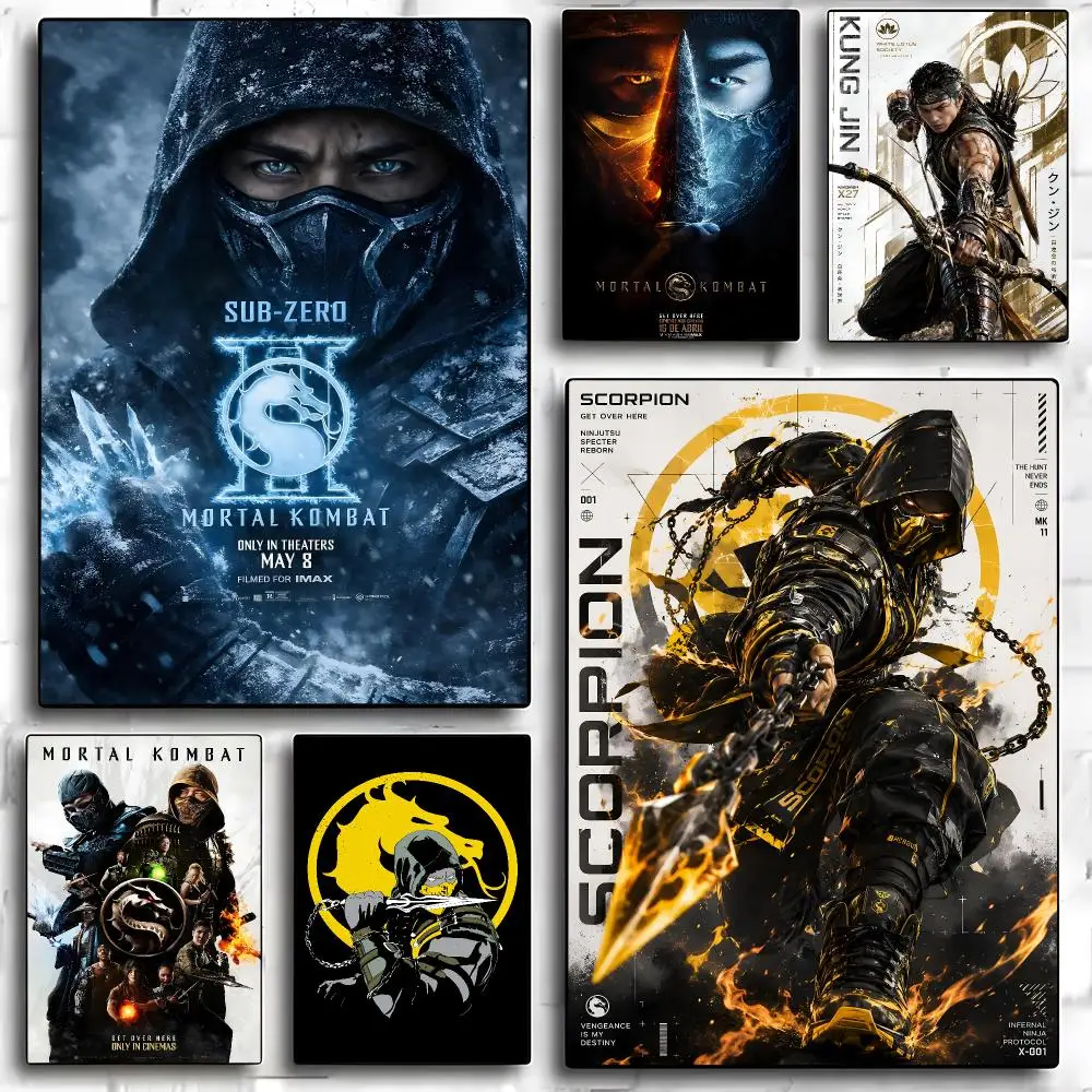 Mortal Kombat Video Game Poster HD Art Sticky Wall Room Decor Home Waterproof Home Living Bar Aesthetic Decoration