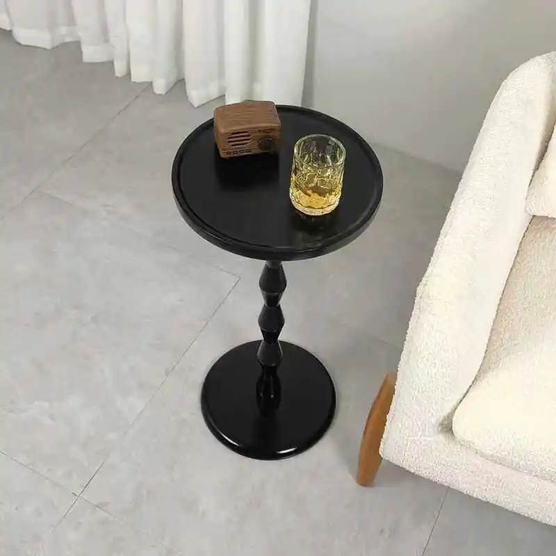 Solid wood small round  retro balcony coffee living room sofa next to a few corners mini small  round bedside