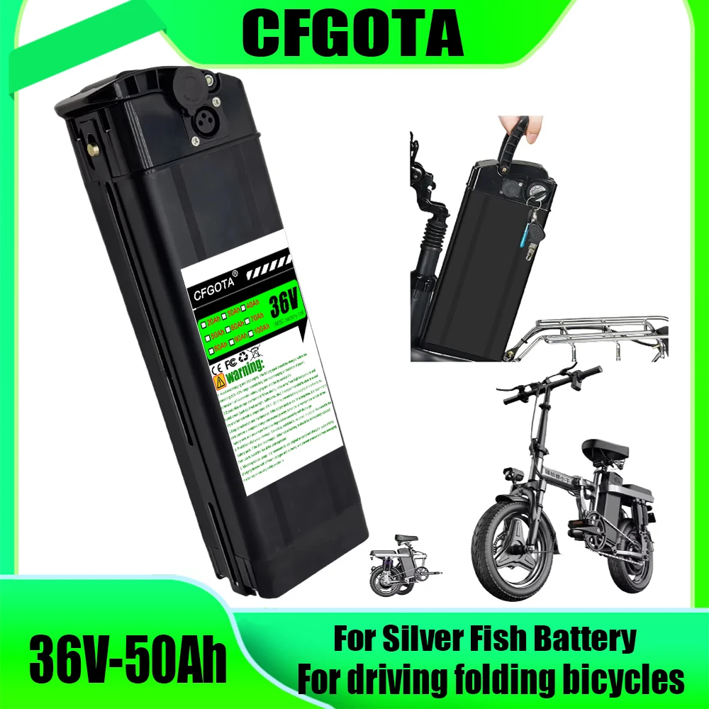 

For Silver Fish lithium battery pack, 36V 20Ah-50Ah, compatible with 250W-1000W folding bicycle wheel hub motor