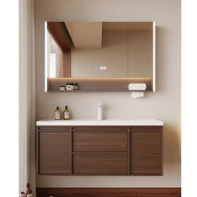 Luxury gold-plated stone integrated ocean basin bathroom vanity set