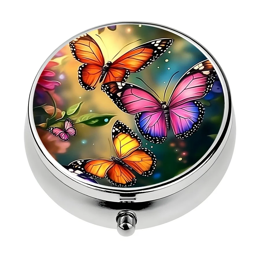 1 Elegant Butterfly-Shaped Pill Box, Portable Pill and Vitamin Storage Box with 3 Compartments, Can Be Placed in a Wallet, Suitable for Travel—Practical and Stylish
