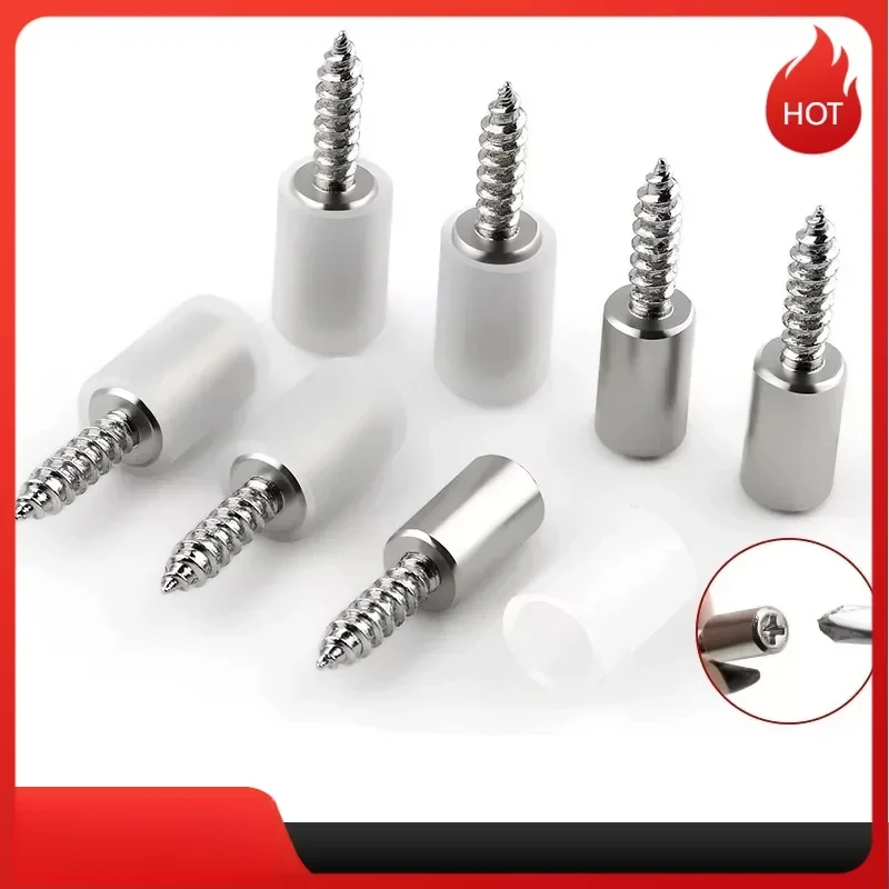 1-8Set with Rubber Sleeve Laminate Cross Self-tapping Screw Support  Wardrobe Cabinet Glass Hard Nonslip Partition Nail