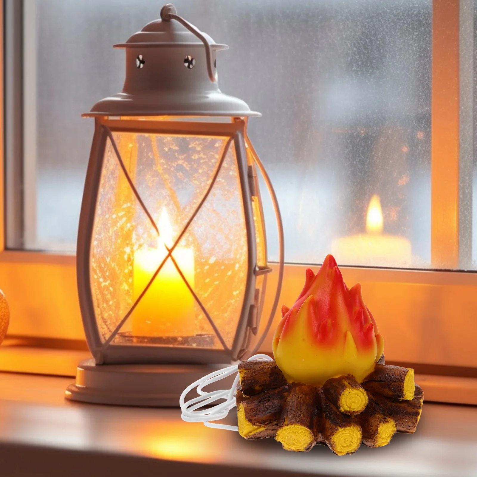 Charcoal Flame Ambient Light Effect LED Bulb Simulated Campfire Lamp Bulbs Desk Imitation Resin Table Emulation Lamps