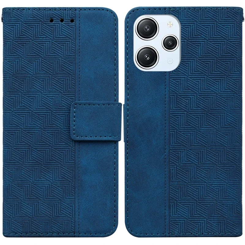 For Xiaomi Redmi 12 Case Solid Color Printed Leather Flip Phone Case for Xiomi Redmi 12 Cover Redmi12C 12 C 13C Card Slots Funda