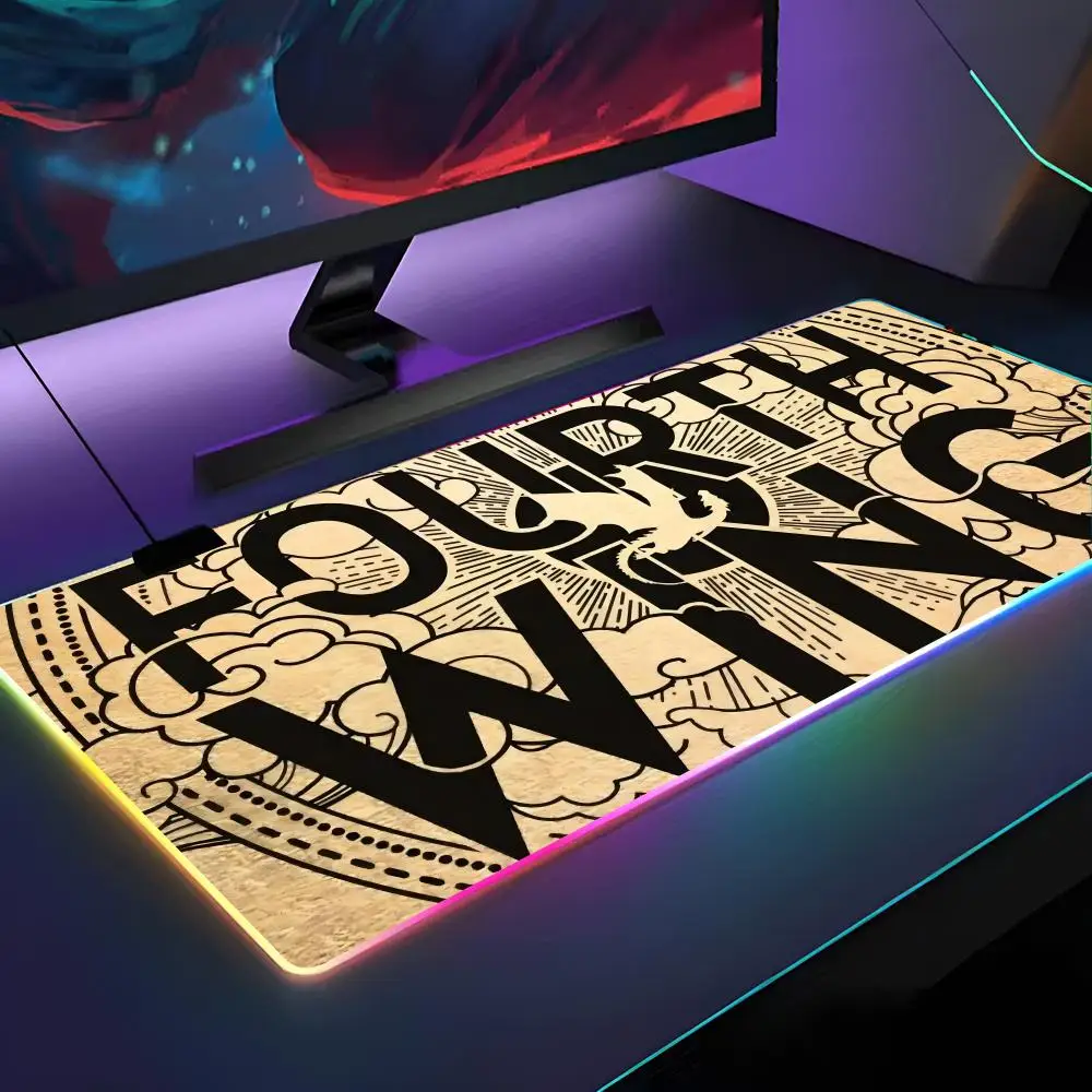 

Коврик для мыши Fourth W-Wing с RGB-подсветкой, коврик для мыши для ноутбука, коврик для мыши для ноутбука, геймера, компьютерный стол, игровые аксессуары