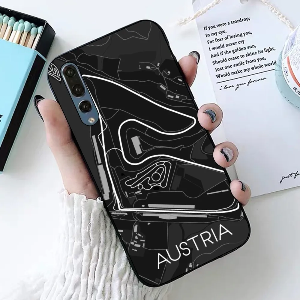 F1 Race Track Prints Phone Case For Huawei P 8 9 10 20 30 40 50 Pro Lite Psmart Honor 10 Lite 70 Mate 20lite