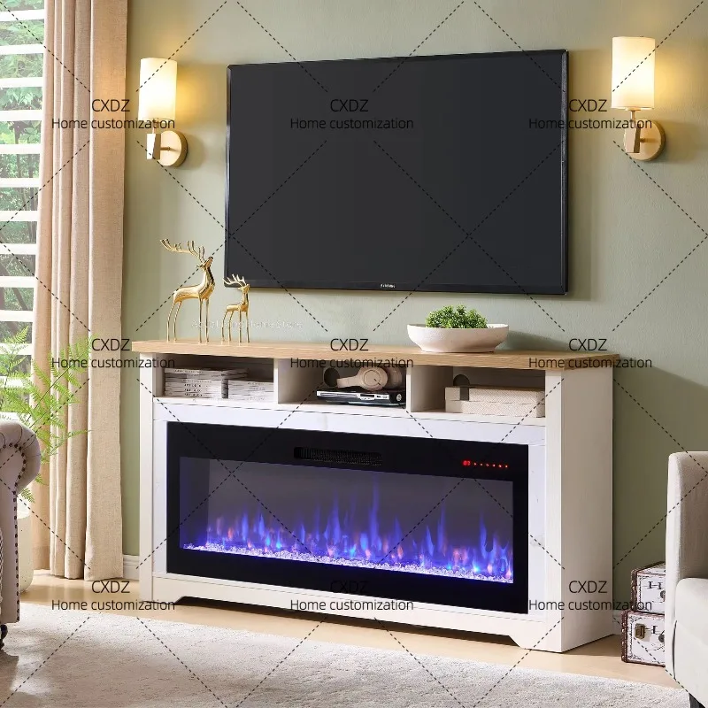 XX Up To  Inches -Inch Smart Electric Fireplace Insert Modern Entertainment Center LED Flame Effect Remote Control