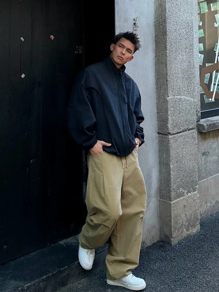 

Loose Casual American Functional Batwing Sve Stand Collar Men's Pilot Jaet Faionable Outerwear Polyester Nylon Cosi...