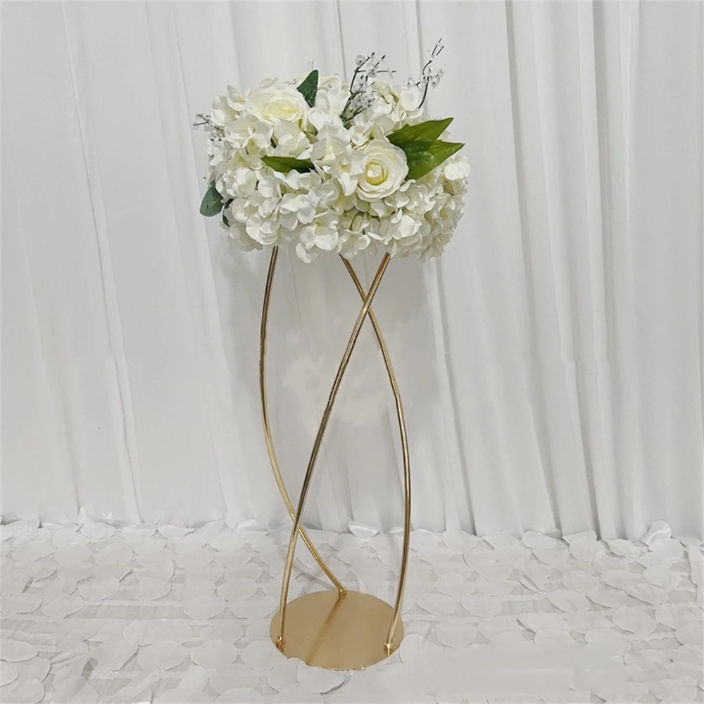 Imagem -03 - Gold Metal Flower Stand para Wedding Table Centerpiece Road Lead Rack para Evento Festa Decoração de Casa 10 Pcs