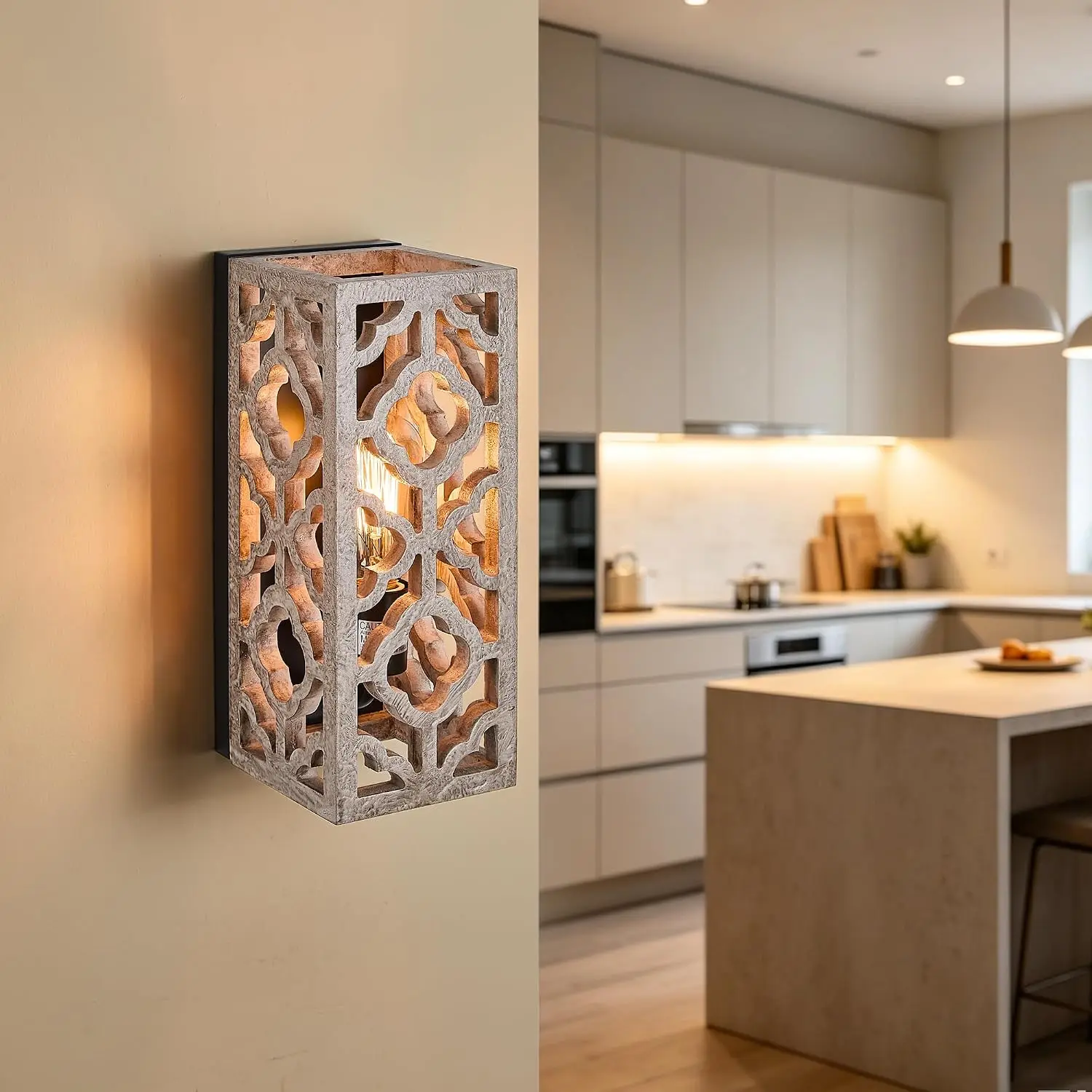 Farmhouse-style indoor wall-mounted lamp, 13 inches, dimmable, suitable for bedrooms, kitchens, hallways and living rooms.