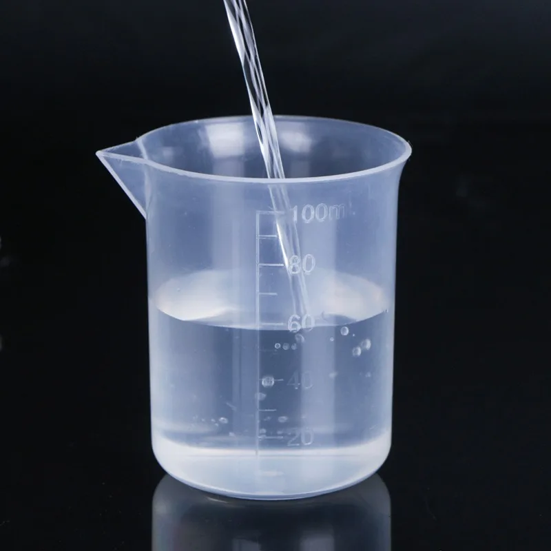 100ml Plastic Measuring Cup Transparent Scale Lab Small Beaker Chemical Measuring Cup Without Handle Art Paint Kitchen Supplies