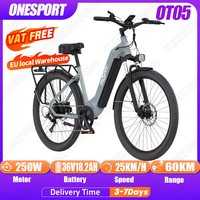 ONESPORT OT05 Electric Bicycle 250W Brushless Motor 36V18.2AH Lithium Battery Electric Bike 27.5 Inch Tire Hydraulic Brake EBike