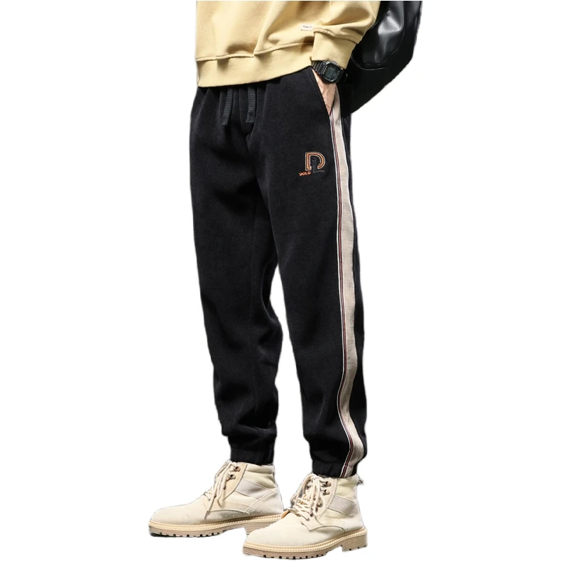 سروال قصير للرجال هارلان سروال فضفاض الخصر ملابس العمل بنطلون خريف شتاء دافئ ألياف البوليستر سراويل تقليدية مرنة صغيرة