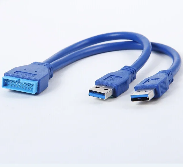 Desktop Computer usb 3.0 20 pin male to 2 usb a male cable Adapter Connector For Asus P7P55/USB3 Gigabyte Msi Onda Motherboard
