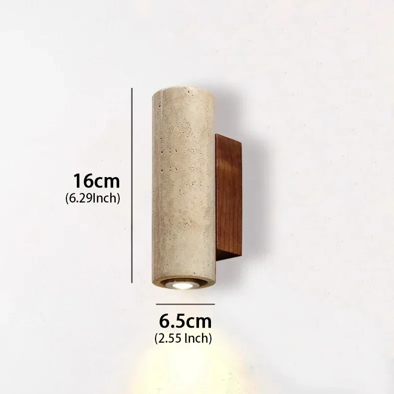 Wabi Sabi Geel Marmeren Wandlamp Led Nachtkastje Japan Slaapkamer Woonkamer Wandlamp Travertijn Trap Gang Decor Blaker