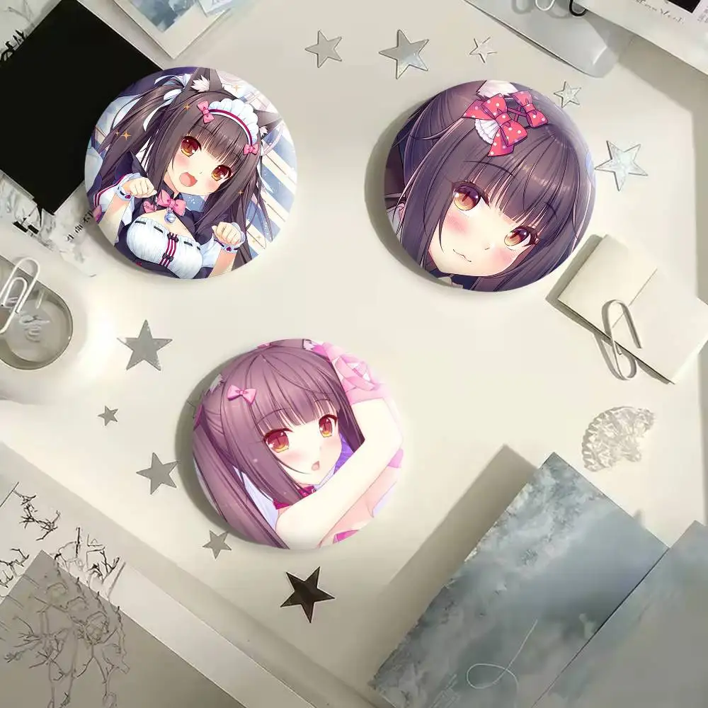 C-Chocola N-NEKOPARA OVA Brooches Cartoon Badge Pins Backpack Hat Accessories Friend Gift
