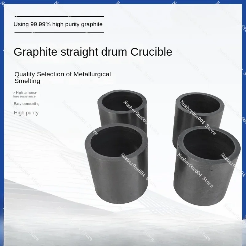 High Purity Straight Graphite Crucible High Temperature Resistant Corrosion Resistant Smelting Gold and Silver Laboratory