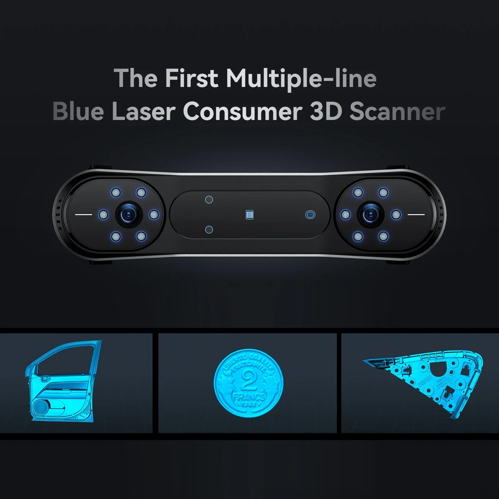 Creality 3D CR-Scan Raptor Scanner 3D de múltipla linha azul e NIR para impressão 3D Scanner portátil de até 60 FPS de digitalização