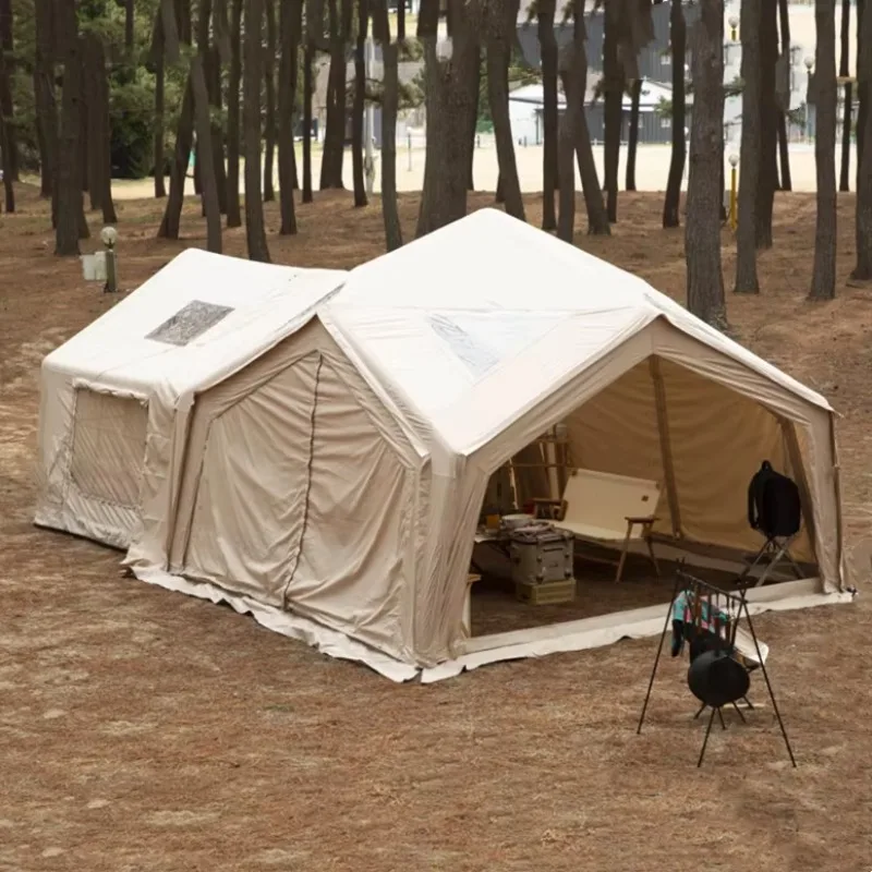 2025 Large Luxury 5 6 7 Person Waterproof Durable One Room One Hall Outdoor Thickened Camping Combine Air Inflatable Tent