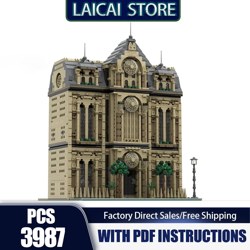 

Street View Model Moc Building Blocks Modular Consulate General Bricks Model DIY Assembly Construction Toy Holiday Birthday Gift