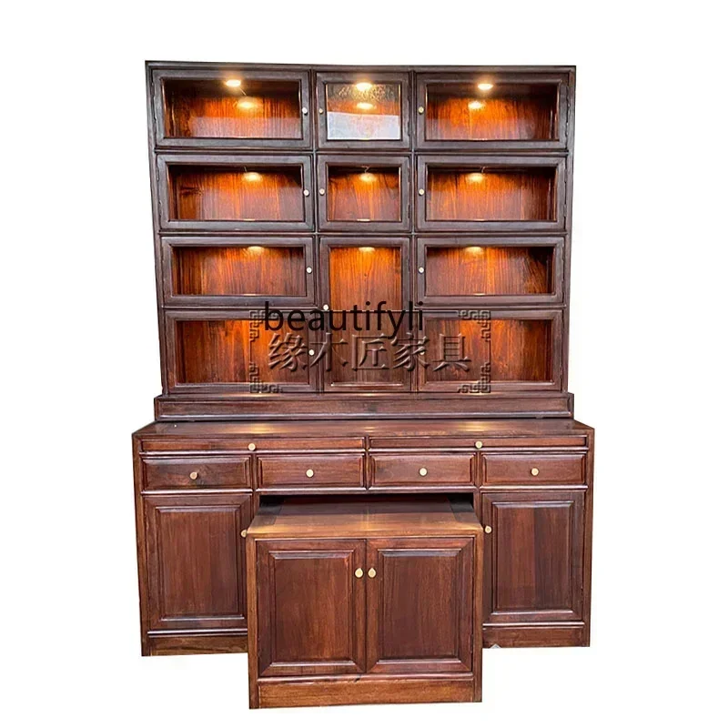 D178  H Solid wood Tibetan vertical cabinet serving table Tantra shrine Buddhist platform household offering cabinet Buddha tabl