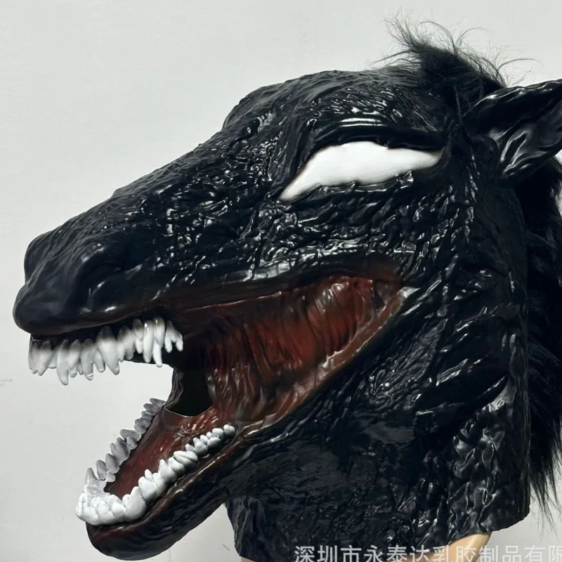 2024 Poison 3 Human Animal Combination Cos Horse Head Latex Mask Halloween Horror Movie Merchandise Cosplay Dress Up Gifts