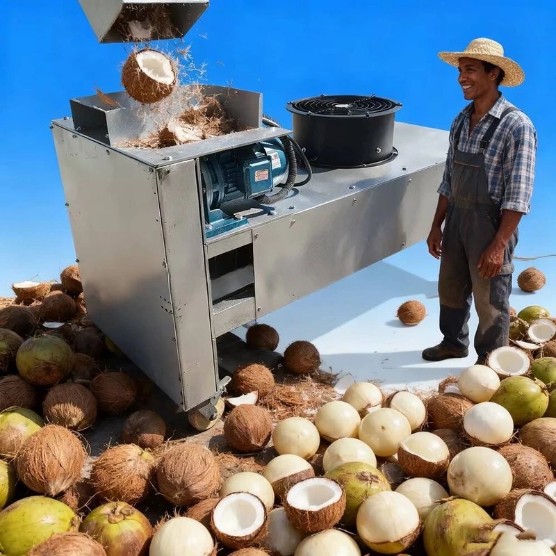 

Fully Automatic Dry Fiber Dehairing Shell Peeling And Polishing Machine, Coconut Skin Remover