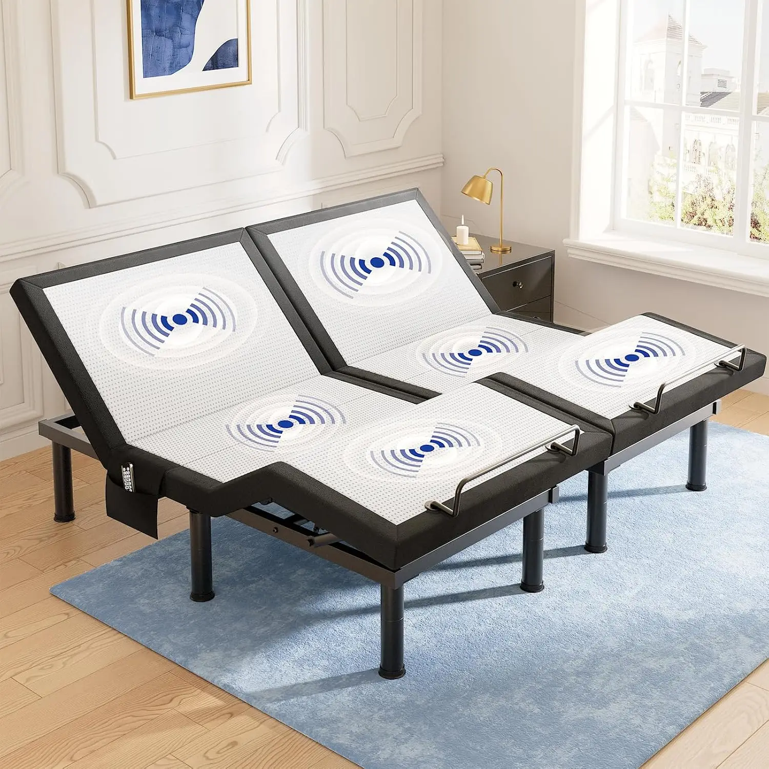 Adjustable Bed Frame Split King with Remote & Massage, Zero Gravity, USB, Nightlight, Quiet Motor, Easy Assembly, Customized