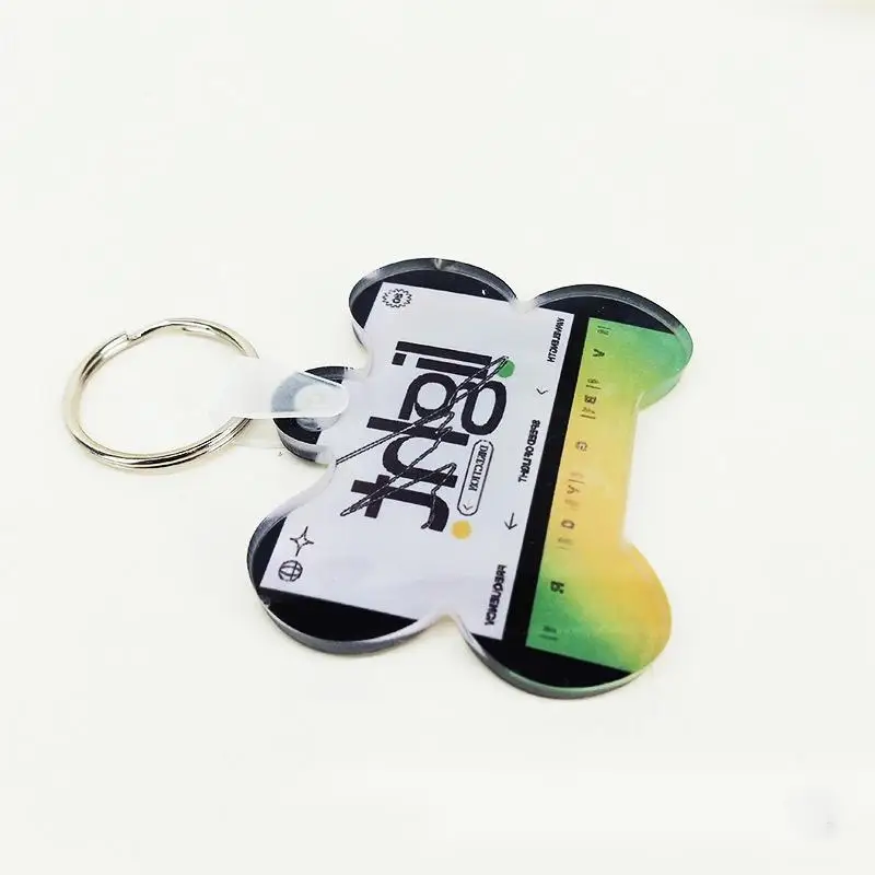 Free Shipping 60Pcs/Lot Custom Sublimation Blank Acrylic Keychain Blanks For Bag/Key Decor