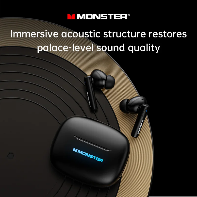 Monster XKT26 TWS سماعة لاسلكية تعمل بالبلوتوث سماعات Hifi سماعات رأس ستيريو سماعة الألعاب الحد من الضوضاء سماعات أذن رياضية مع هيئة التصنيع العسكري