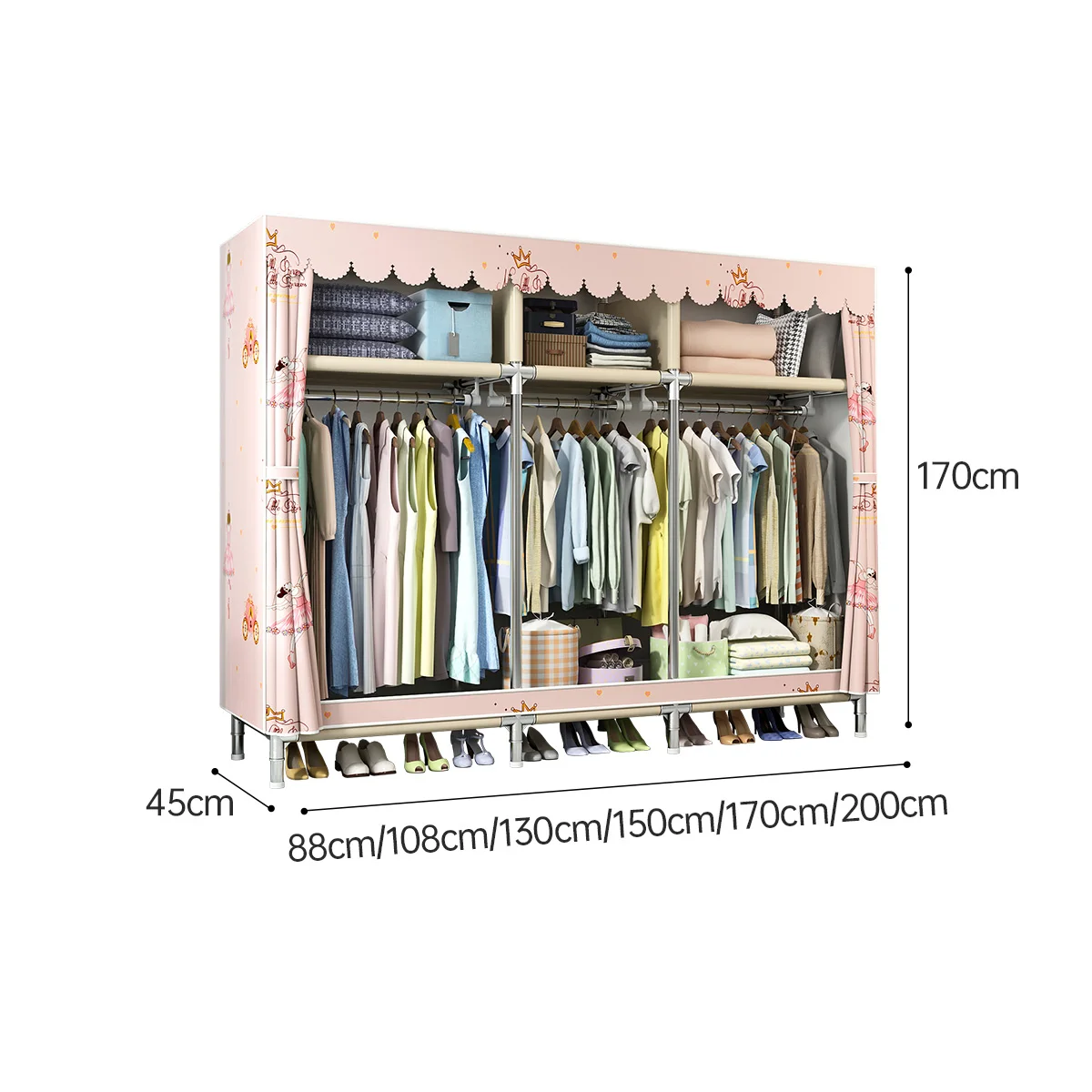 Dustproof Wardrobe with Easy Assembly, Spacious Storage Organizer for Bedroom, Dorm, and Home, Stylish and Sturdy Design