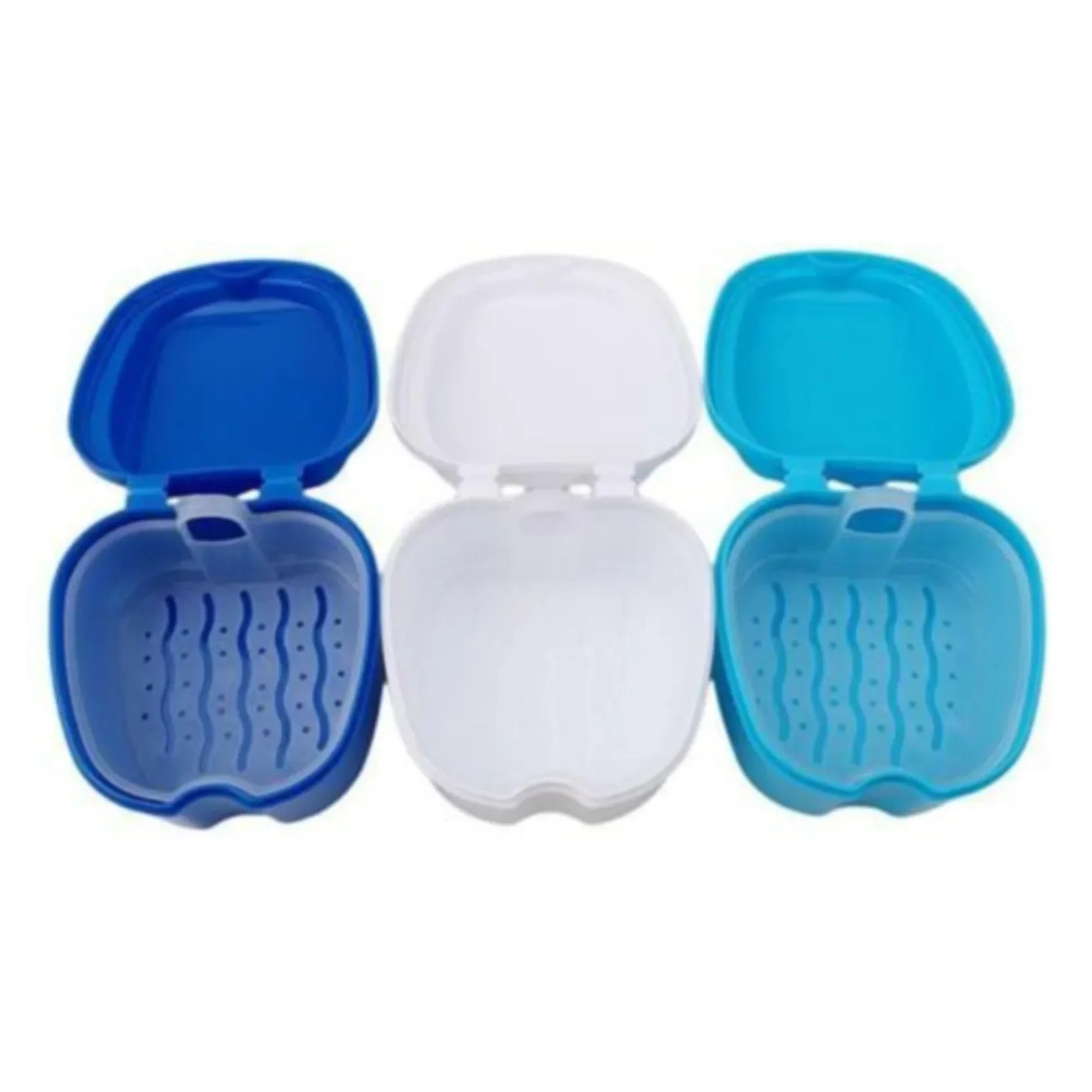 1PC Oral Denture Care Bath Box False Teeth Cleaning Nursing with Hanging Net Container Cleaning False Teeth Bath Case