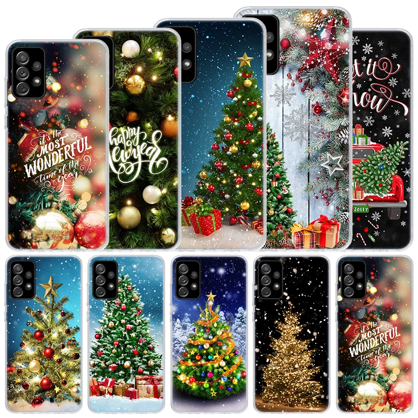 Merry Christmas Tree Snow Soft Case For Samsung Galaxy A15 A14 A13 A12 A55 A54 A53 A52 Phone Cover A35 A32 A33 A25 A23 A22 A05S 