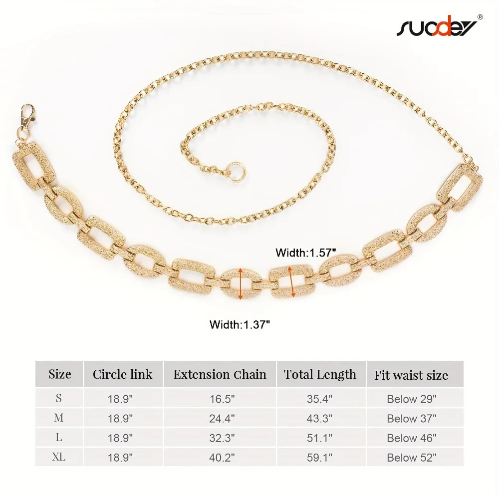 Music Festival Alloy Gold Waist Chain Belt for Women Fashion Cute Body Belly Link Belt Chain for Pants Dresses