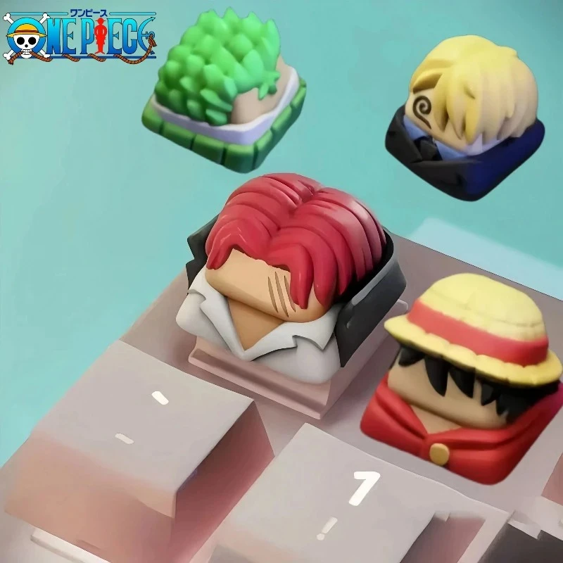 One Piece Anime Periphery Monkey·D·Luffy Three-dimensional Cartoon Character Mechanical Keyboard Cap Shanks Keycap Sanji Gift