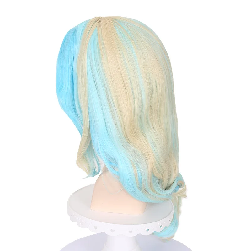 Steamy North Star peruca longa ondulada de dois tons de cor mista com parte superior de couro cabeludo realista