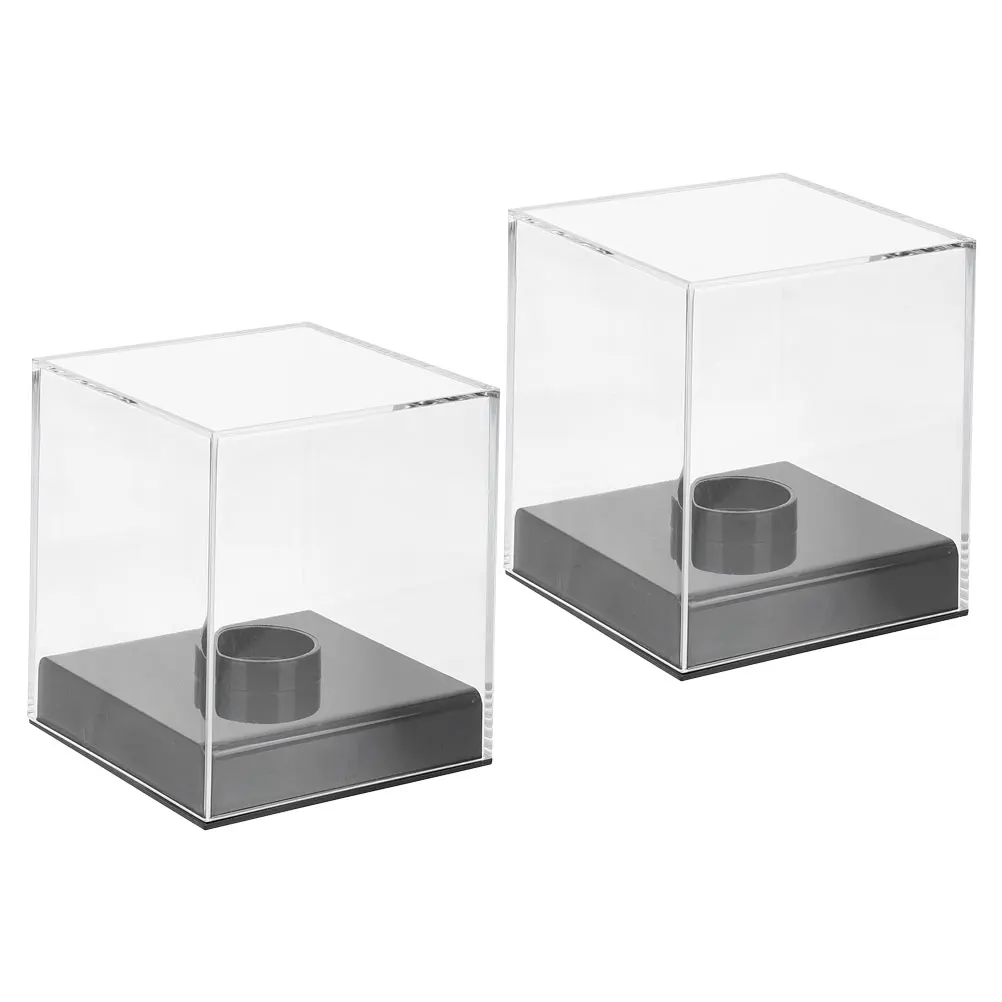 

2Pcs Acrylic Clear Display Box Compact Storage Organizer for Baseball Collector Caps Figures Showcase Rugby Display Box