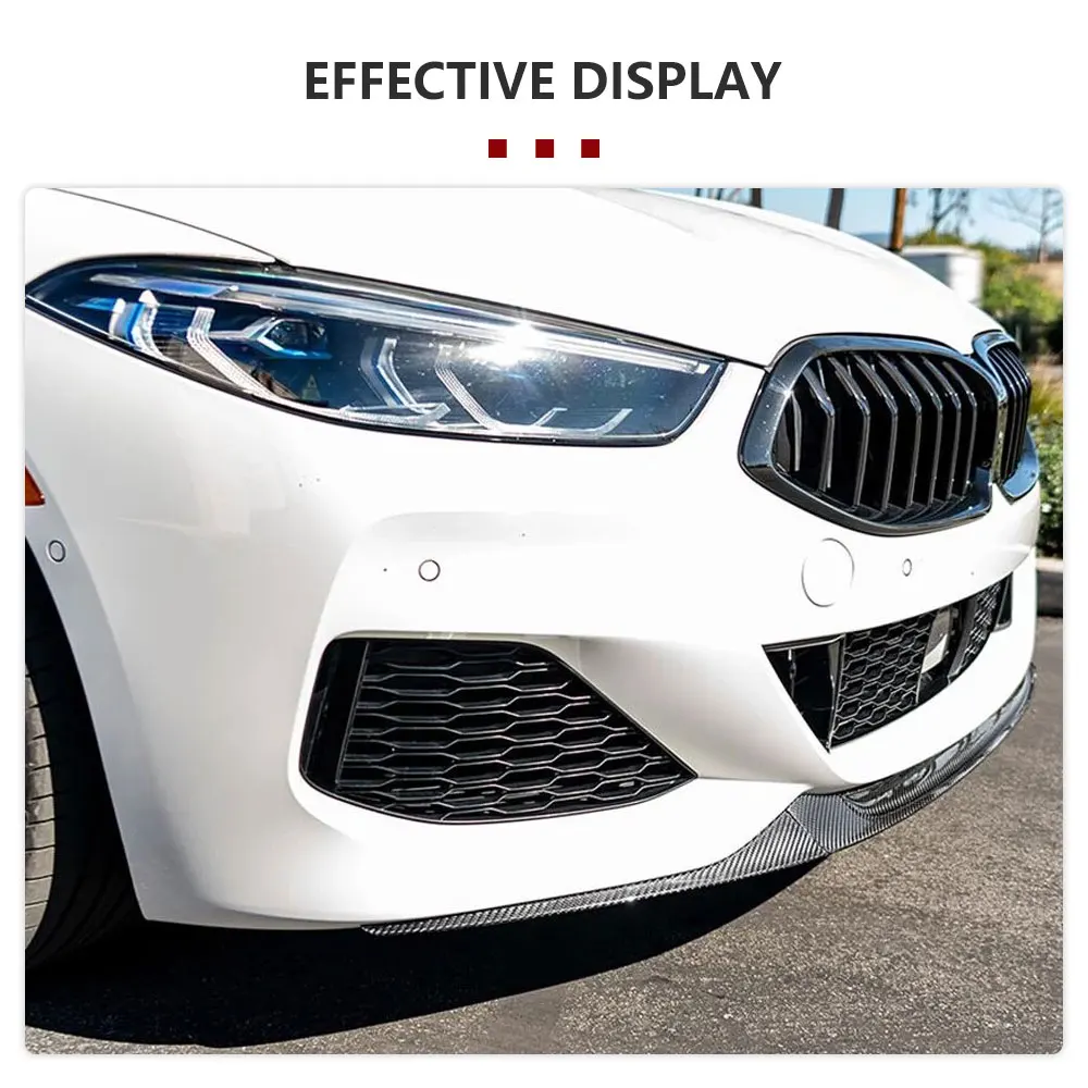 شفة مصد السيارة الأمامية سبويلر الخائن لسيارات BMW 8 Series G14 G15 G16 2018-2024 ألياف الكربون الحقيقية سيارة الجبهة الشفة الذقن المئزر الحرس