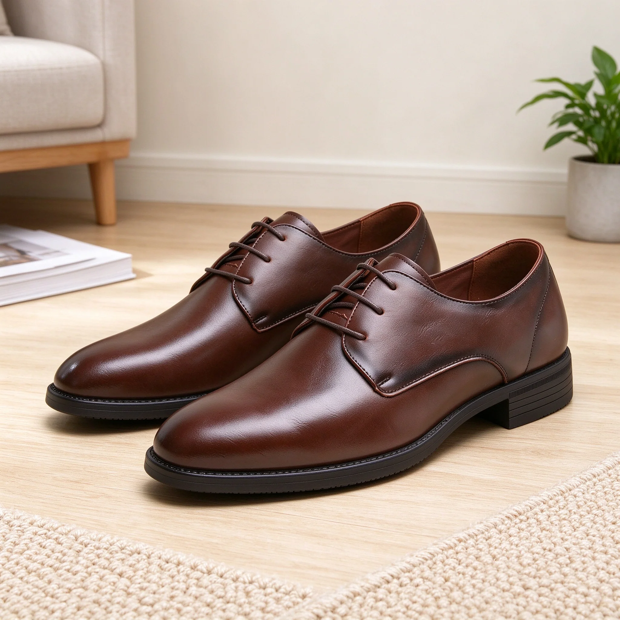 Desai Men's Dress Shoes Faux Leather Minimalist Plain Oxford Wide Width Fall Winter Men Office Shoes Shoes For Man Men's Shoes