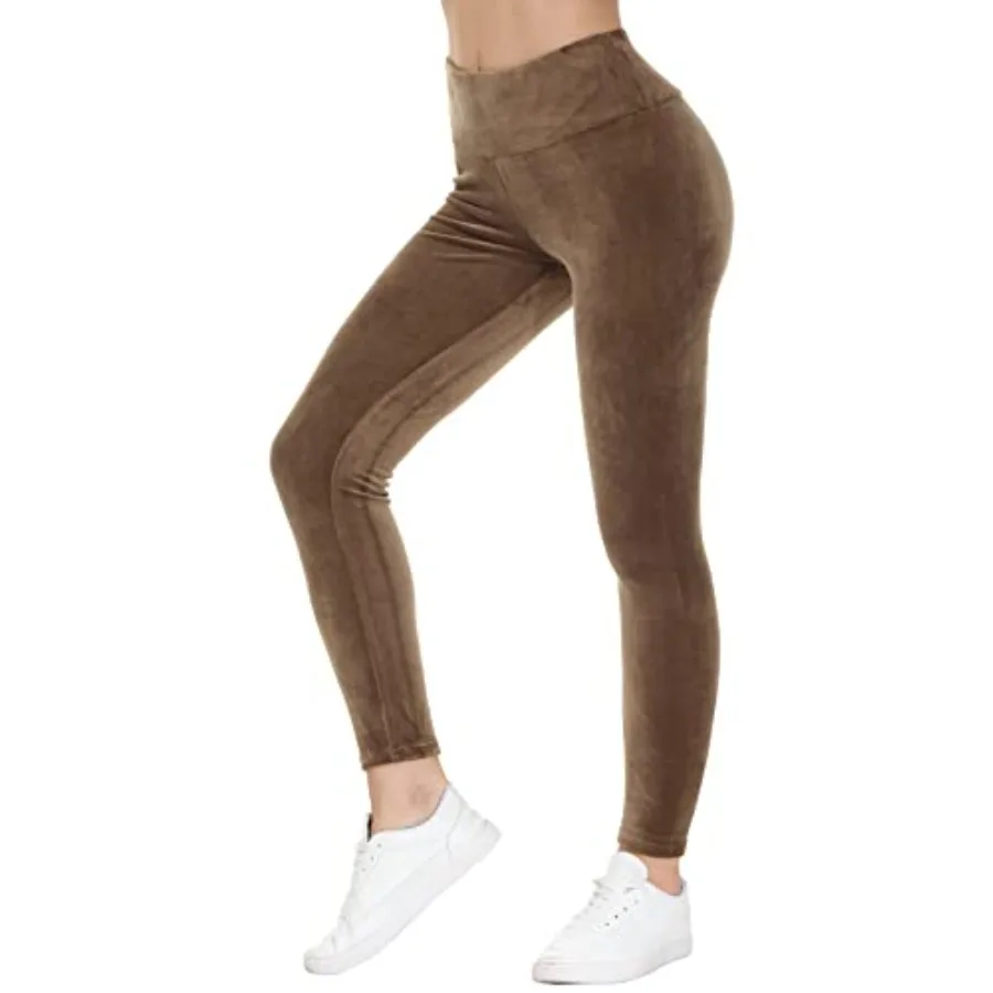 

COZZIPLUS Women Velour Legging- High Waisted Buttery Soft Velvet Stretchy Legging