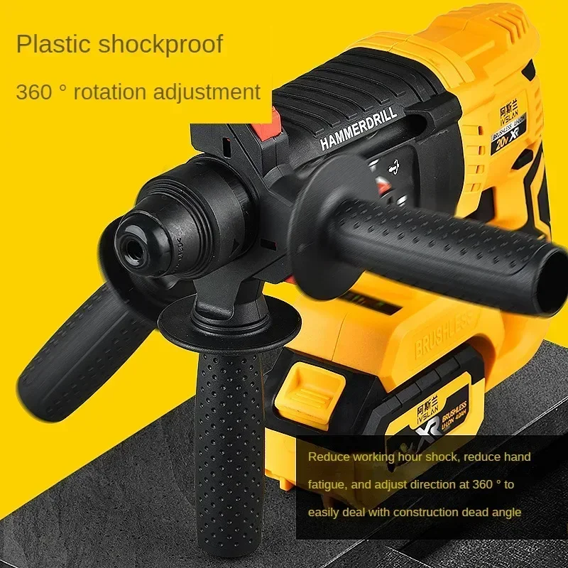 IVSLAN Hamerboor Snoerloos Oplaadbaar Borstelloos 20V Lithium Elektrisch Impact 0-1400rpm 24mm