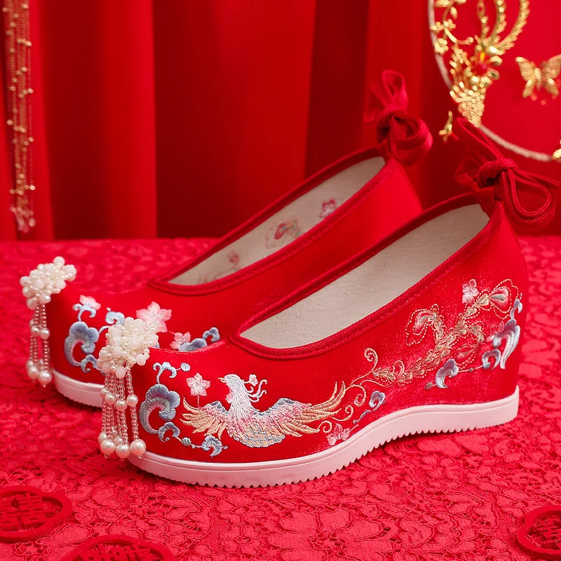 

Spring the Han-Style Clothing Shoes Women's New Ancient Style Matching Costume Embroidered Women Height Increasing Insole